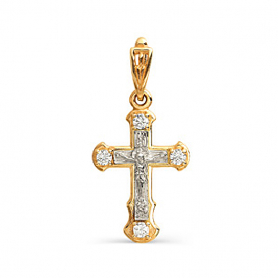 Золотой крестик 585 нательный, на шею