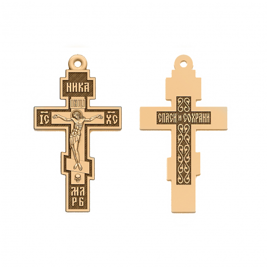 Золотой крестик 585 нательный, на шею