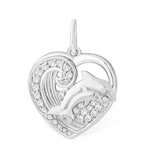 Серебряная подвеска 925, женская, с фианитом