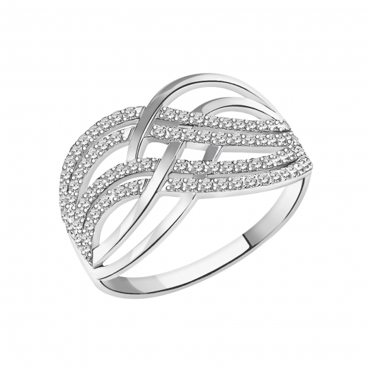 Золотое кольцо 585, женское, с фианитом, размер 18