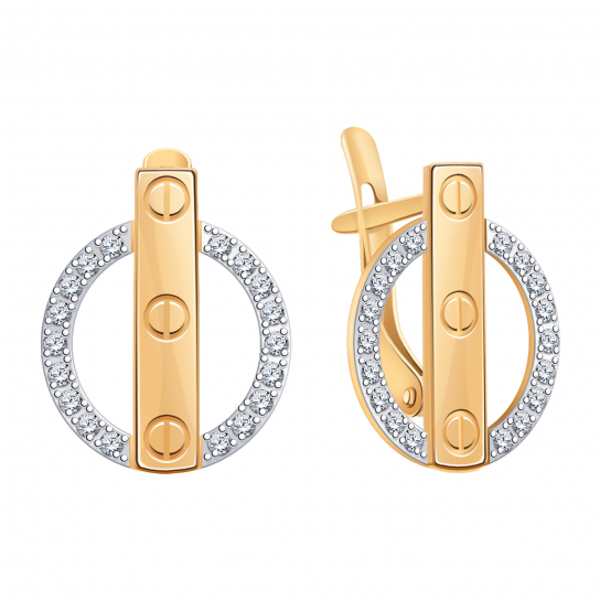 Золотые серьги 585, женские