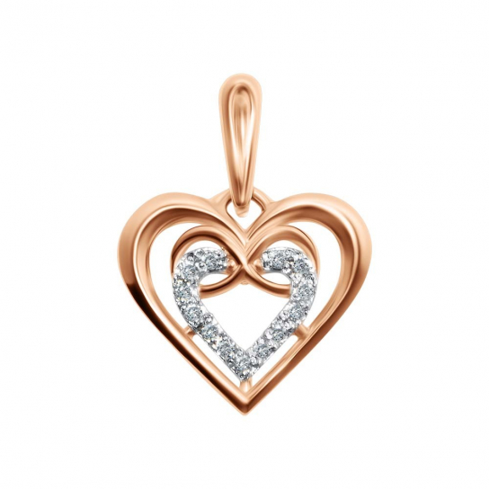 Золотая подвеска 585, женская, с фианитом