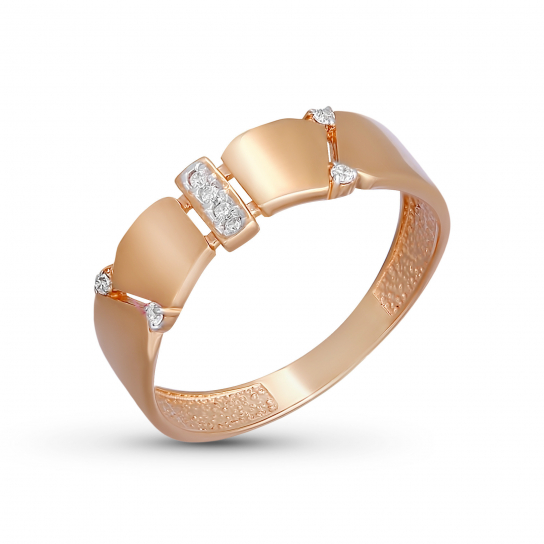 Золотое кольцо 585, женское, с фианитом, размер 17.5