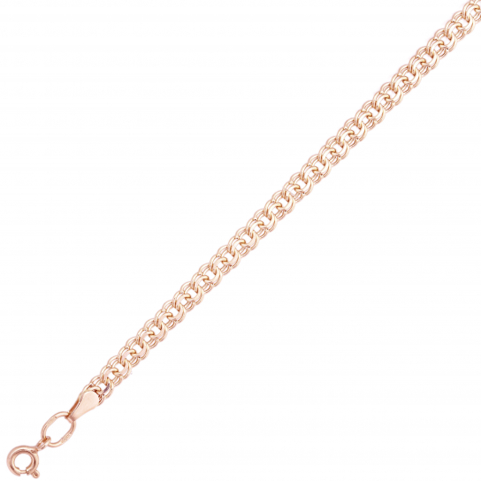 Золотой браслет 585, плетение бисмарк пустотелый, длина 20 см