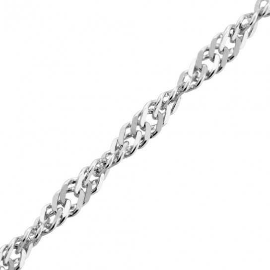 Серебряный браслет 925, плетение сингапур, длина 17 см