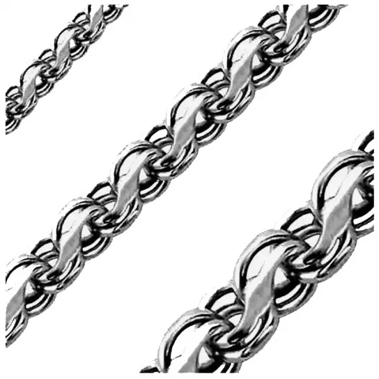 Серебряная цепочка 925 на шею, плетение бисмарк, длина 50 см, цвет белое серебро