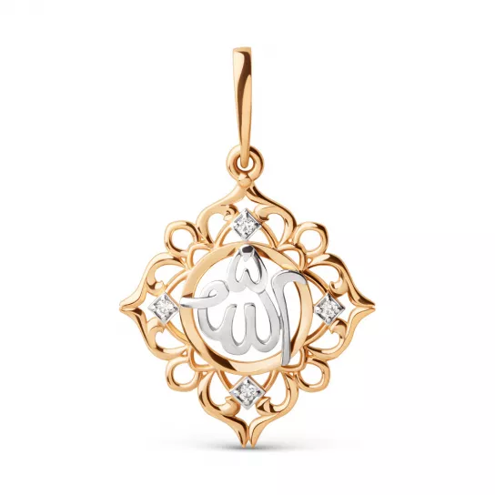 Золотая подвеска 585, с фианитом