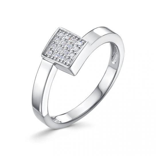 Серебряное кольцо 925, женское, с фианитом, размер 18.5