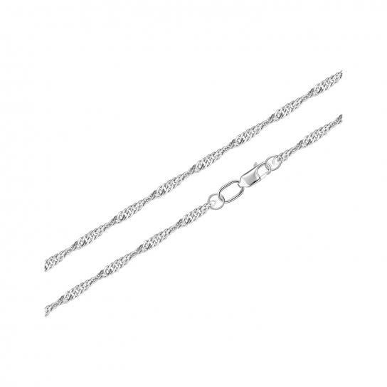 Серебряная цепочка 925 на шею, плетение сингапур, длина 50 см