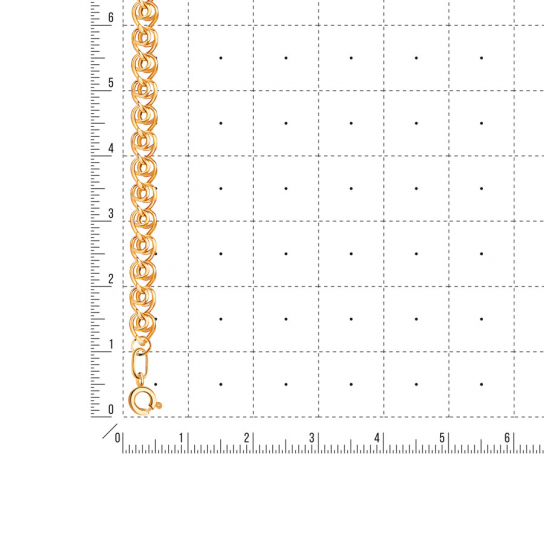 Золотая цепочка 585 на шею, плетение лав, длина 45 см, цвет красное золото