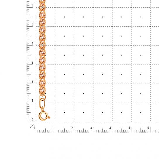Золотая цепочка 585 на шею, длина 40 см, цвет красное золото