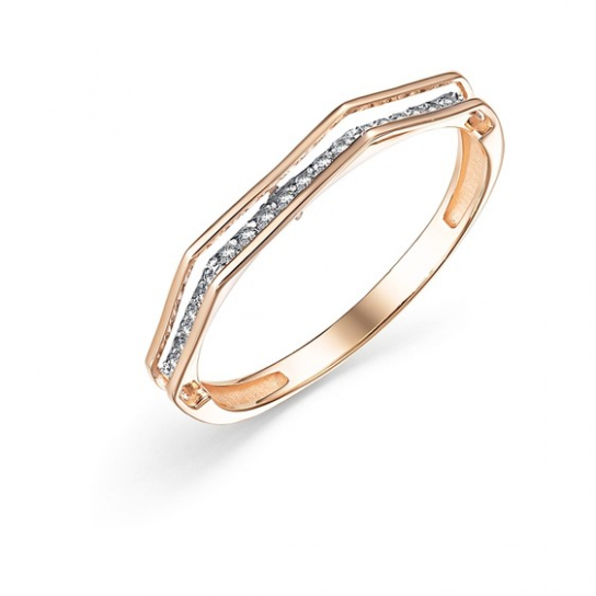 Золотое кольцо 585, женское, с фианитом, размер 16.5