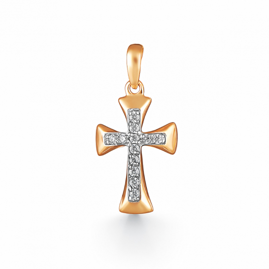 Золотой крестик 585 нательный, на шею