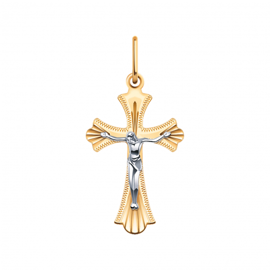 Золотой крестик 585 нательный, на шею