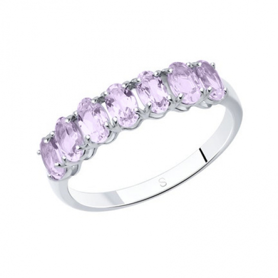 Серебряное кольцо 925, женское, с аметистом, размер 17