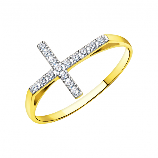 Золотое кольцо 585, женское, размер 17.5