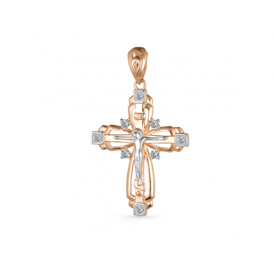 Золотой крестик 585 нательный, на шею