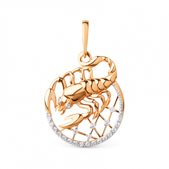 Золотая подвеска 585, с фианитом