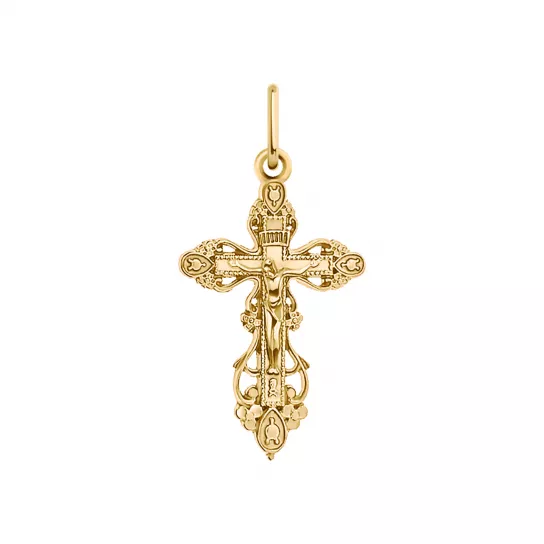 Золотой крестик 585 нательный, на шею