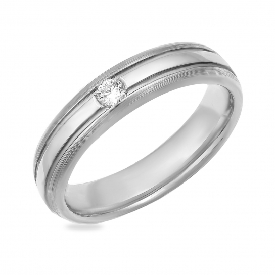 Золотое обручальное кольцо 585, с фианитом, размер 16