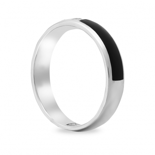 Серебряное обручальное кольцо 925, с фианитом, размер 19.8