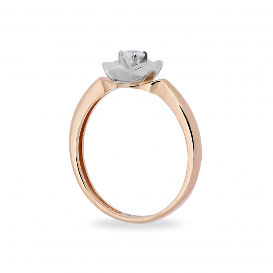 Золотое кольцо 585, женское, с бриллиантом, размер 17