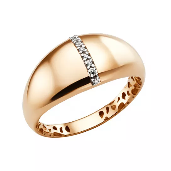 Кольцо с фианитом из золота