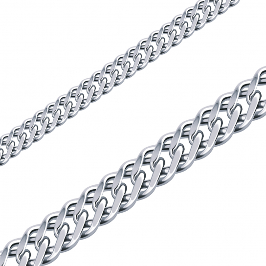 Серебряный браслет 925, плетение двойной ромб, длина 20 см