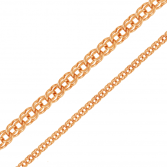 Золотая цепочка 585 на шею, длина 50 см, цвет красное золото