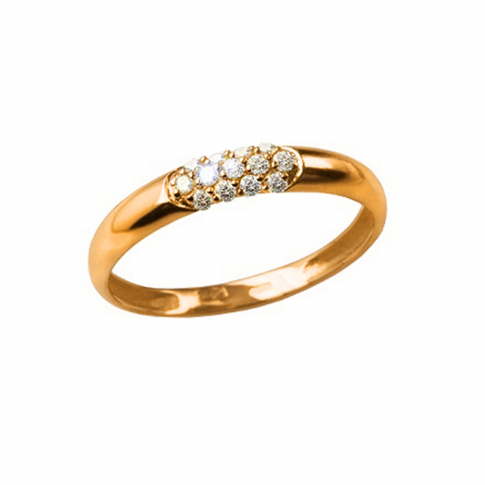 Золотое кольцо 585, женское, с бриллиантом, размер 16