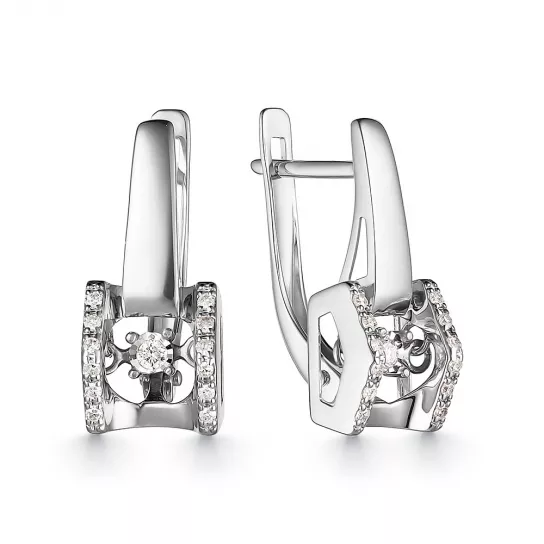 Серьги с бриллиантами из золота