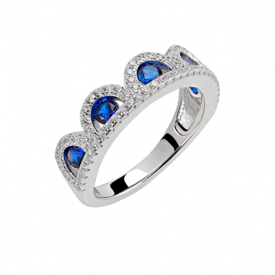 Серебряное кольцо 925, женское, с фианитом, размер 17