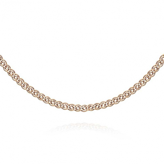 Золотая цепочка 585 на шею, плетение нонна, длина 45 см, цвет красное золото