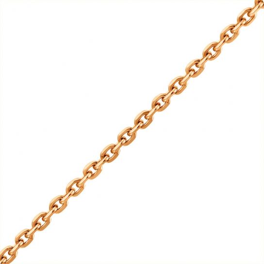 Золотая цепочка 585 на шею, плетение якорное, длина 45 см, цвет красное золото