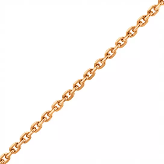 Золотая цепочка 585 на шею, плетение якорное, длина 45 см, цвет красное золото