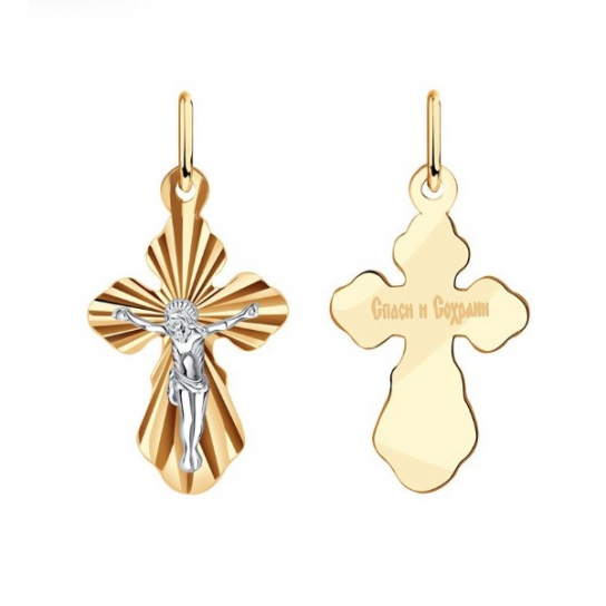 Золотой крестик 585 нательный, на шею