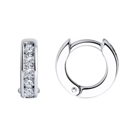 Серебряные серьги 925, женские, с фианитом