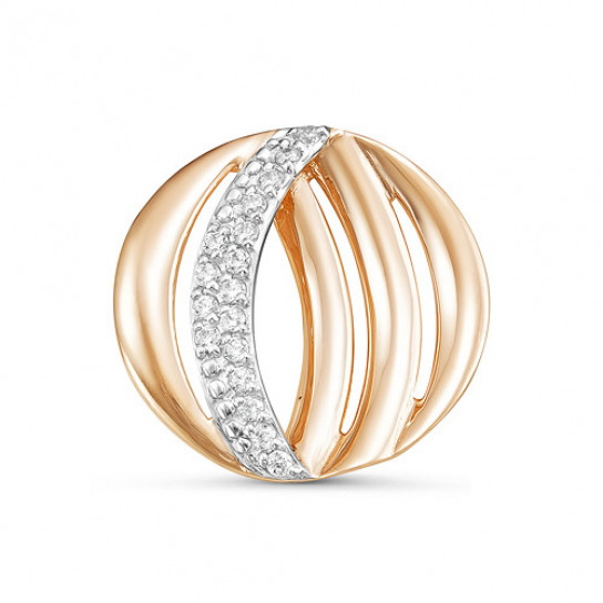 Золотая подвеска 585, женская, с фианитом