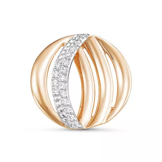 Золотая подвеска 585, женская, с фианитом