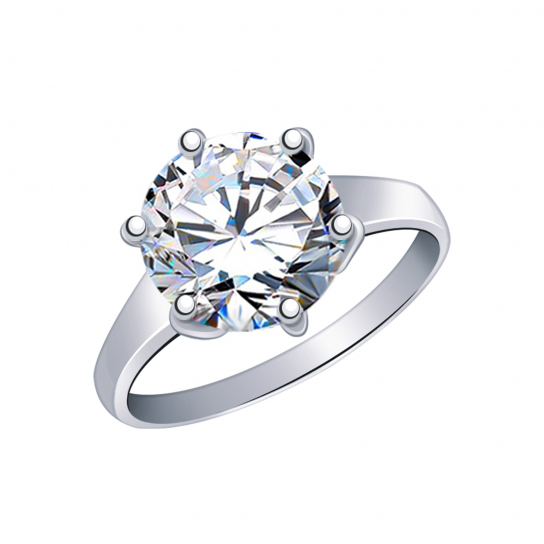 Серебряное кольцо 925, женское, с фианитом, размер 18