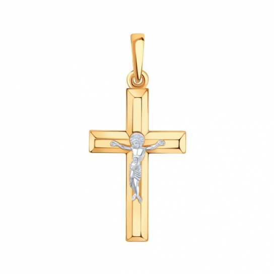 Золотой крестик 585 нательный, на шею