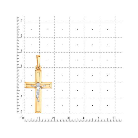 Золотой крестик 585 нательный, на шею