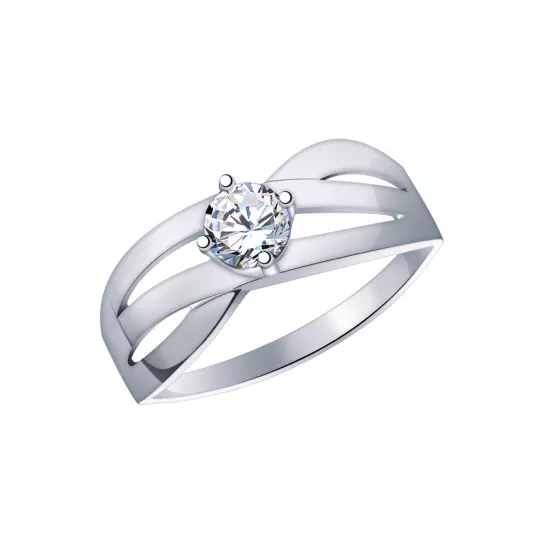 Кольцо с фианитом из золота