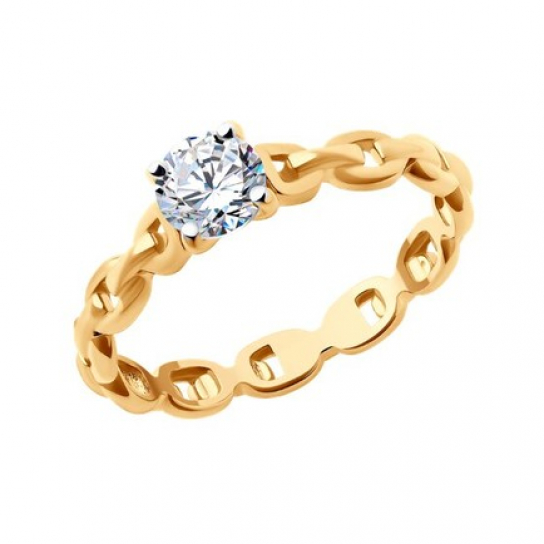 Золотое кольцо 585, женское, размер 19.5