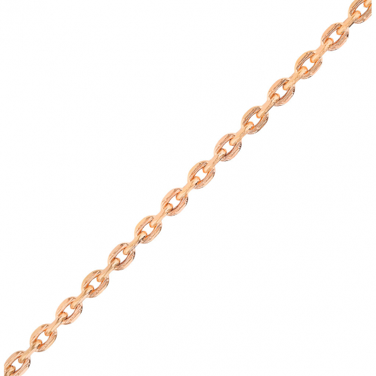 Золотая цепочка 585 на шею, плетение якорное, длина 40 см, цвет красное золото