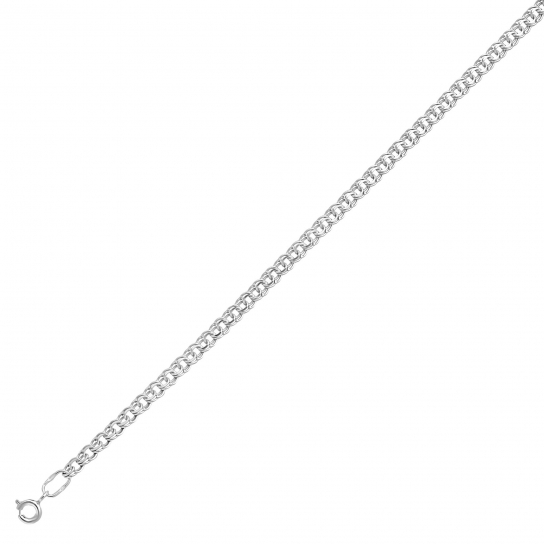 Серебряная цепочка 925 на шею, плетение гарибальди, длина 50 см