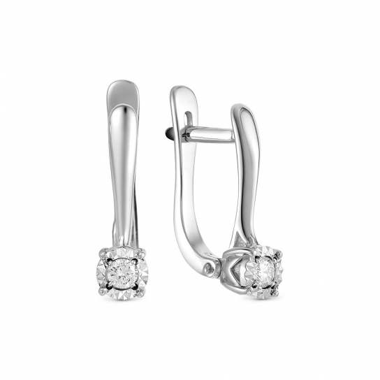 Золотые серьги 585, женские, с бриллиантом