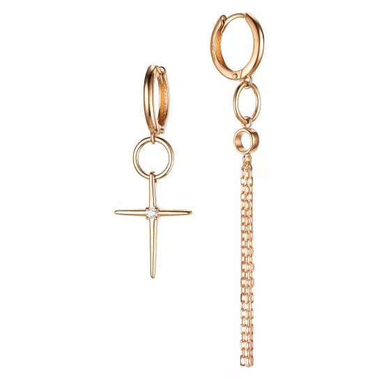 Серьги с фианитом из золота