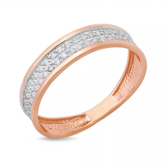 Кольцо с фианитом из золота