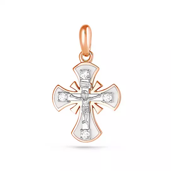 Крест с бриллиантами из золота
